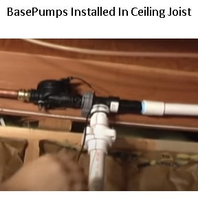 BasePump Installation has always been in the ceiling joist of the basement. 